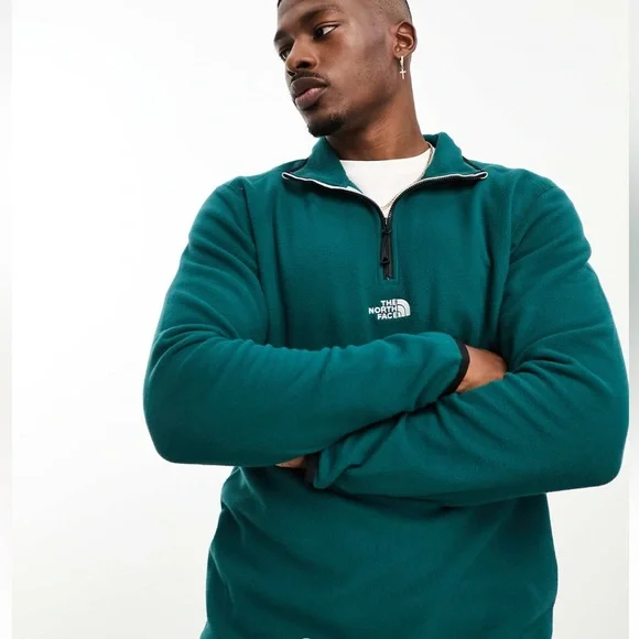 NWT The North Face Glacier Fleece Sweater 1/4 Zip in Green
